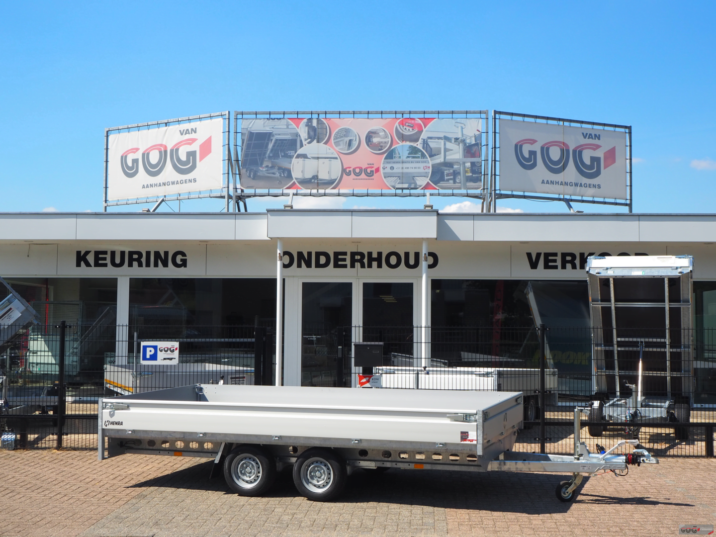 Henra plateauwagen 401x202 2700kg met oprijplaatsledes €3065 voorraadnummer 8 (1)