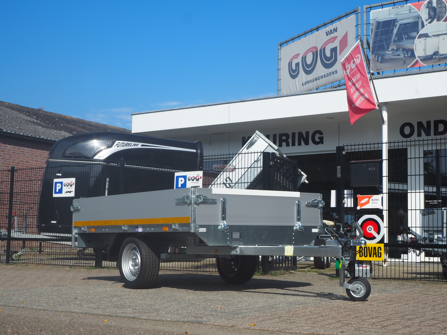 Eduard plateauwagen 230x145 750kg lvh 63cm enkelasser incl. neuswiel €1190,- excl. 21%BTW voorraadnummer 51 (5)
