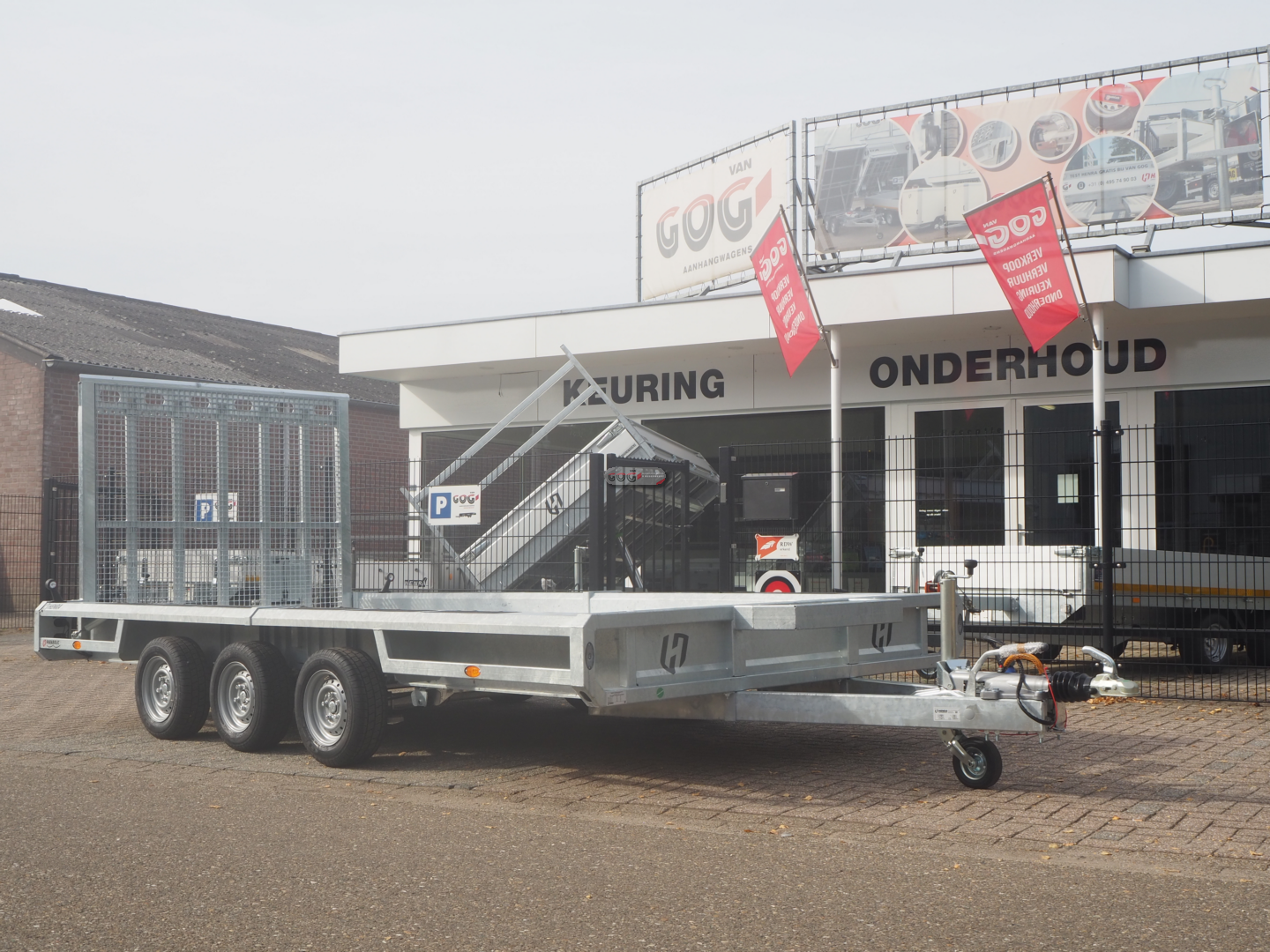 Henra machinetransporter 450x190 3500kg tridem aluminium laadvloer oprijklep 160 ipv 115cm €7200,- excl. 21% BTW (3)